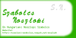 szabolcs noszlopi business card